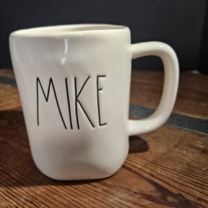 Rae Dunn Cream 'MIKE' Black Letter Ceramic Coffee Mug